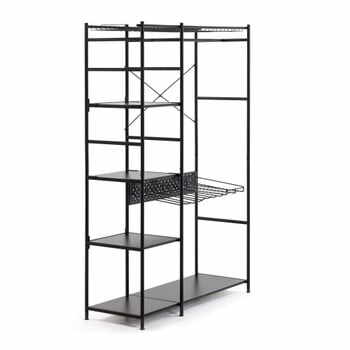 Bibliotecă La Forma Storn, înălțime 182 cm, negru