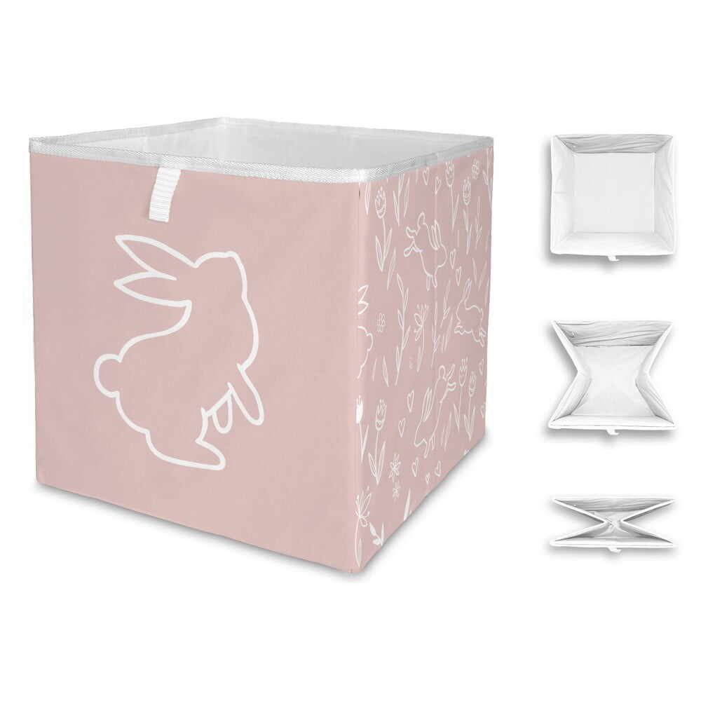 Cutie de depozitare roz din țesătură pentru copii Sweet Bunnies - Butter Kings