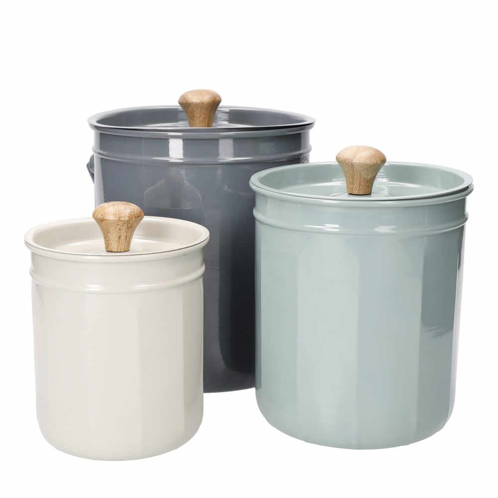 Containere din oțel pentru deșeuri compostabile în set de 3 - Kitchen Craft