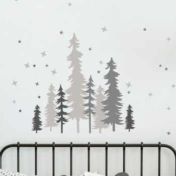 Autocolant de perete Ambiance Forest Trees With Stars