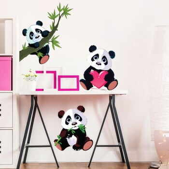 Set 3 autocolante de perete Ambiance Panda
