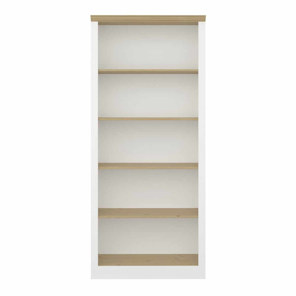 Bibliotecă albă cu aspect de lemn de pin 82x189 cm Nola - Tvilum