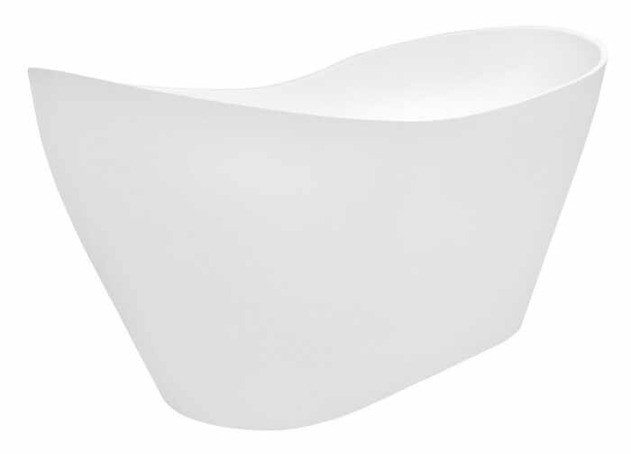 Cada baie freestanding asimetrica, compozit, alba, 160 x 70 cm, Besco Viya
