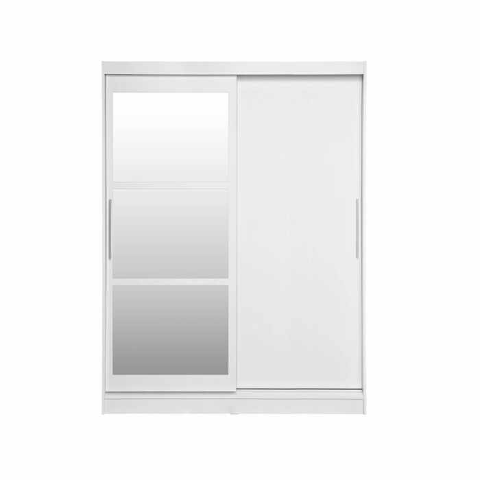 Dulap RODOS 02, cu usi glisante si oglinda, alb, 150x60x200 cm