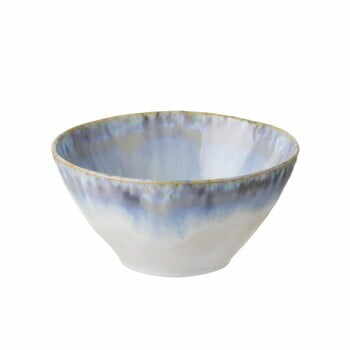 Bol din gresie ceramică Costa Nova Brisa, ⌀ 15,5 cm, alb-albastru