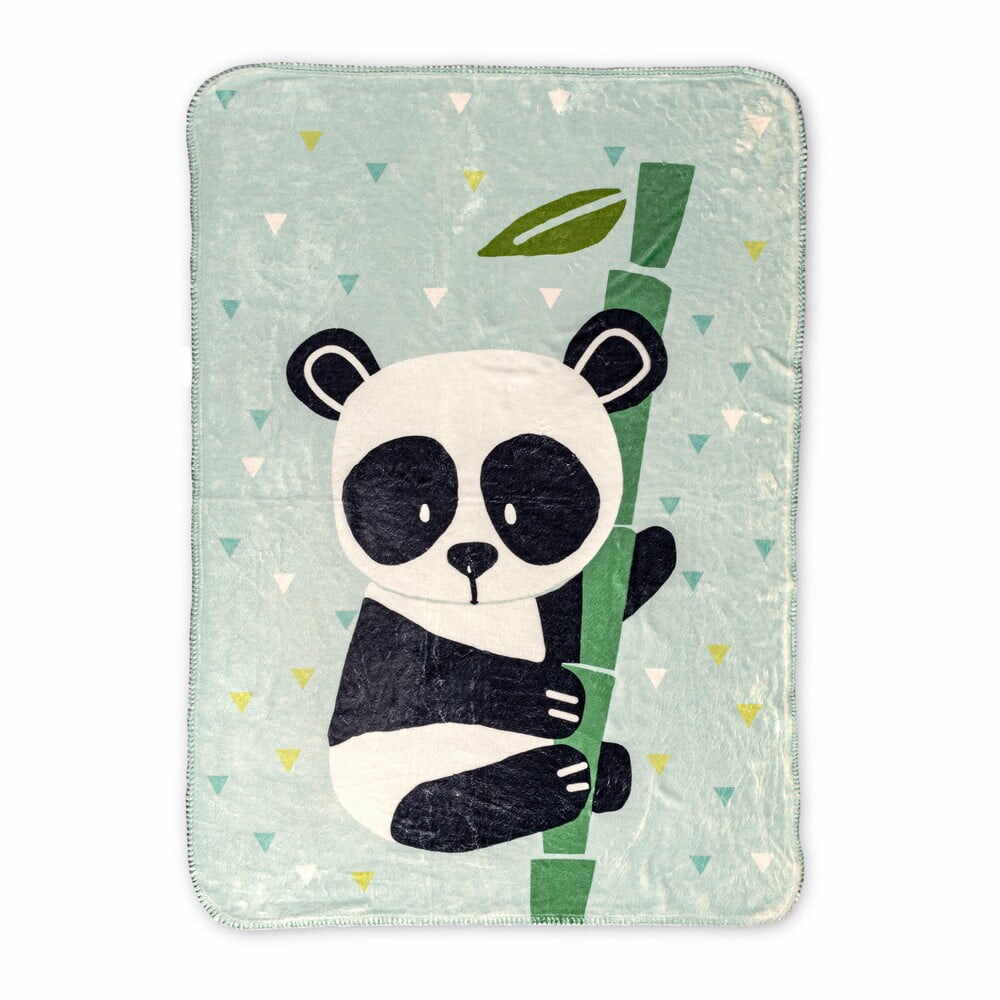  Pătură pentru copii verde-deschis din microfibră 140x110 cm Panda – Moshi Moshi la pret 239 lei 
