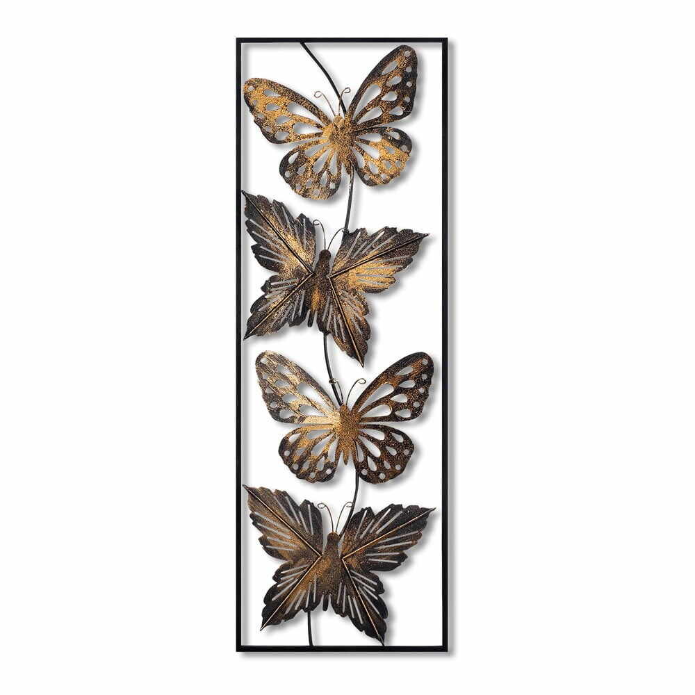 Decorațiune de perete din metal 100x35 cm Butterfly – Wallity