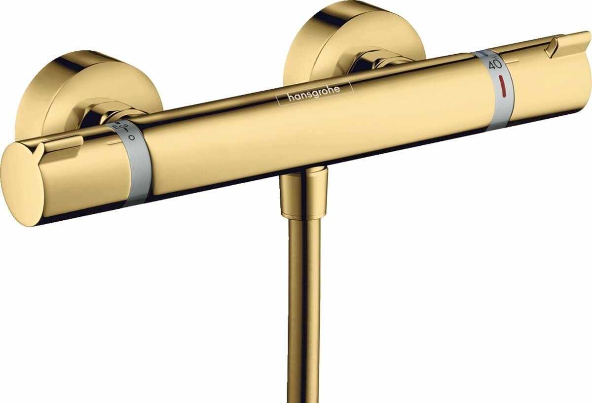 Baterie dus termostatica Hansgrohe Ecostat Comfort, polished gold optic - 13116990