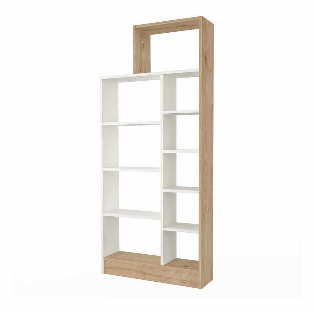  Bibliotecă albă/cu aspect de lemn de pin 75x171 cm Zerre – Gauge Concept la pret 799 lei 