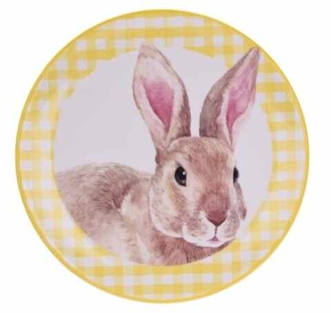 Platou pentru servire Bunny, Ø16 cm, dolomit, galben