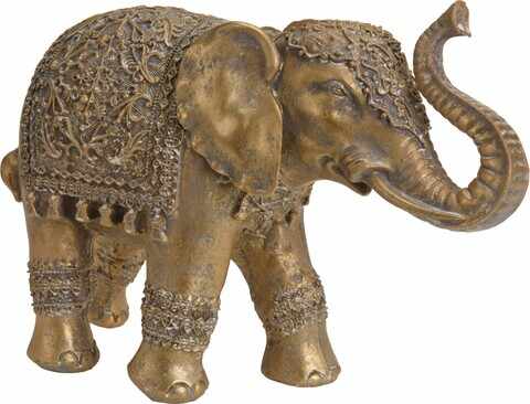 Decoratiune Elephant, 27x9x18 cm, poliston, auriu