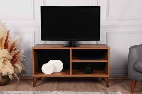 Comoda TV Zisino Walnut, Kalune Design, 100x35x54 cm, maro