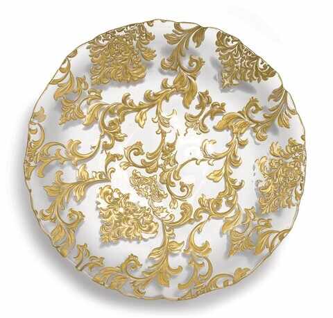 Farfurie intinsa Damasco Gold, Brandani, 30 cm, sticla