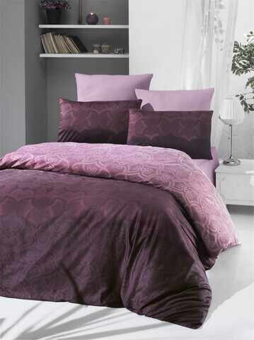 Lenjerie de pat pentru o persoana, Victoria, Pandora 121VCT03460, 2 piese, bumbac satinat, multicolor