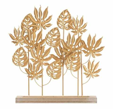 Decoratiune Palm, Mauro Ferretti, 56x10x57.5 cm, fier, auriu