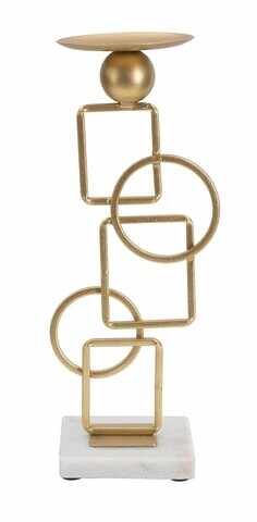 Suport pentru lumanare Marie, Mauro Ferretti, 13x10x31.5 cm, fier, auriu