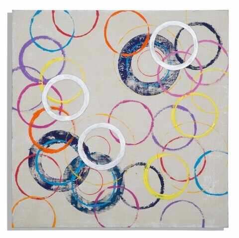 Tablou decorativ Floating Circles -A, Mauro Ferretti, 80x80 cm, canvas pictat manual