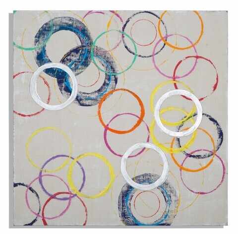 Tablou decorativ Floating Circles -B, Mauro Ferretti, 80x80 cm, canvas pictat manual