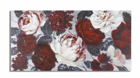 Tablou decorativ Red Flower, Mauro Ferretti, 120x60 cm, canvas pictat manual