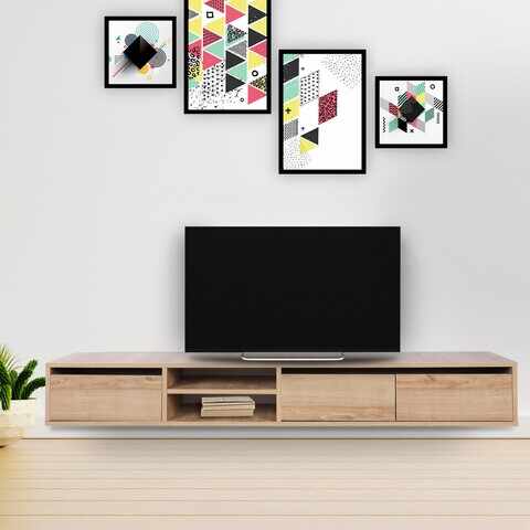 Comoda TV, Mod Design, Rust, 180 x 30 x 25 cm, pal melaminat, stejar
