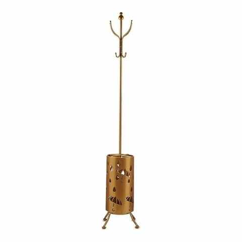 Cuier cu suport pentru umbrele Elio, Gift Decor, 44 x 44 x 185 cm, metal, auriu