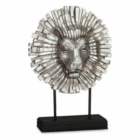 Decoratiune Lion, Gift Decor, 28 x 11.5 x 38.5 cm, polirasina, argintiu