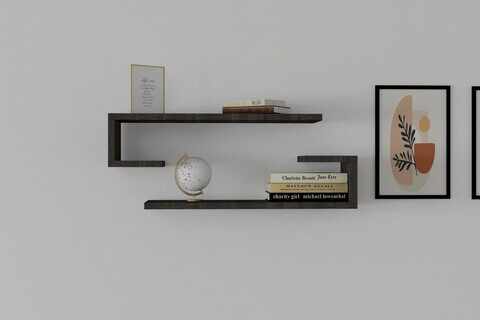 Raft de perete, Asse Home, Eldo, 60x15x19.6 cm, PAL , Maro inchis