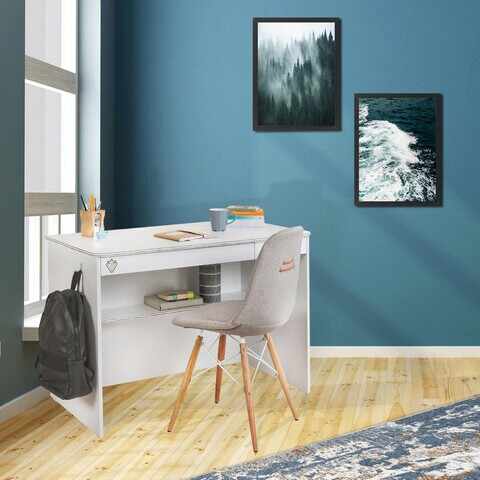  Birou, Çilek, White Study Desk, 113x75x59 cm, Multicolor la pret 883 lei 
