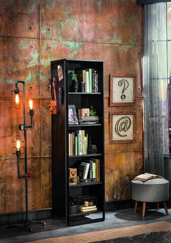 Corp biblioteca, Çilek, Dark Metal Bookcase, 53x180x35 cm, Multicolor