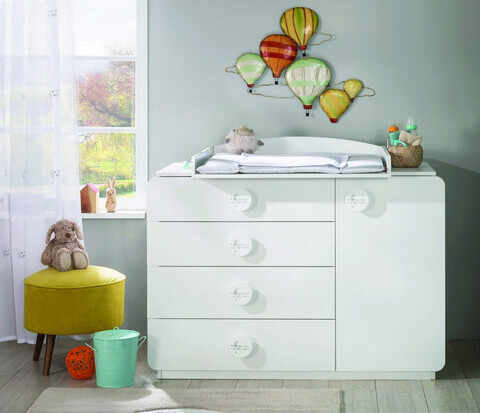 Dulap, Çilek, Baby Cotton Large Dresser, 125x89x56 cm, Multicolor