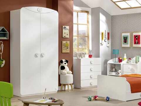 Dulap pentru haine, Çilek, Baby Cotton Sl 2 Doors Wardrobe, 101x201x54 cm, Multicolor