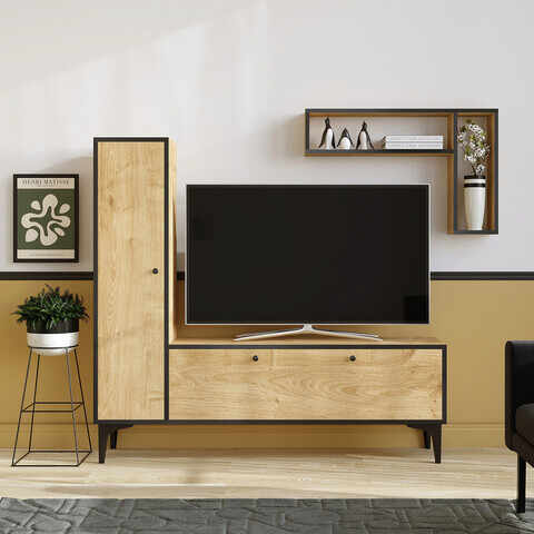  Comoda TV, Emerald, Pera, 118x49x32 cm, Stejar safir / negru la pret 1640 lei 