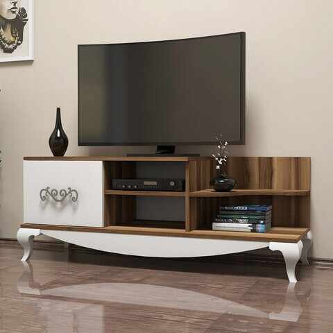 Comoda TV, Hommy Craft, Sultan, 130x50.6x45 cm, Nuc / Alb