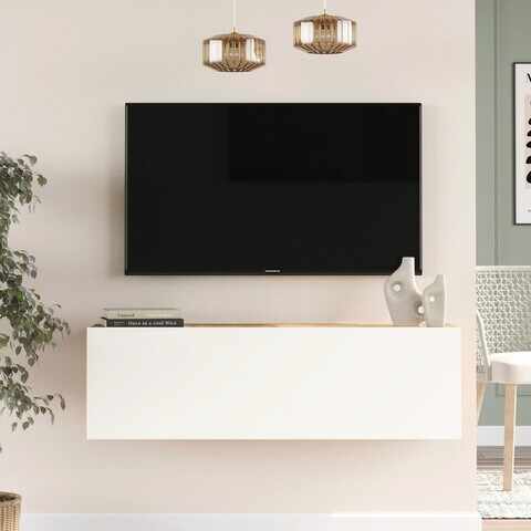  Comoda TV, Locelso, FR12-AW, 100x29.1 cm, Pin Atlantic / Alb la pret 517 lei 
