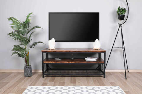  Comoda TV, Puqa Design, Net, 120x45x40 cm, Lemn, Nuc / Negru la pret 1413 lei 