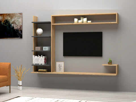  Comoda TV, Puqa Design, Noble, 180x121.8x29.6 cm, PAL, Safir / Antracit la pret 649 lei 