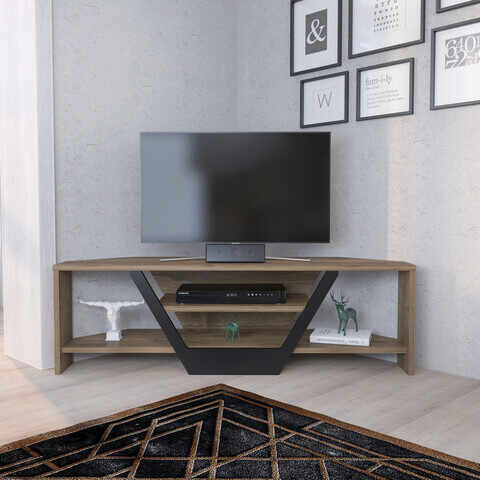 Comoda TV, Retricy, Sares, 120x35x36.8 cm, PAL, Nuc / Negru