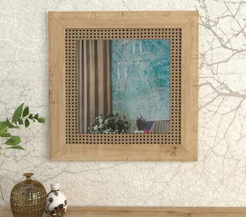 Oglinda decorativa, Tera Home, Madura, 72x72 cm, PAL, Stejar