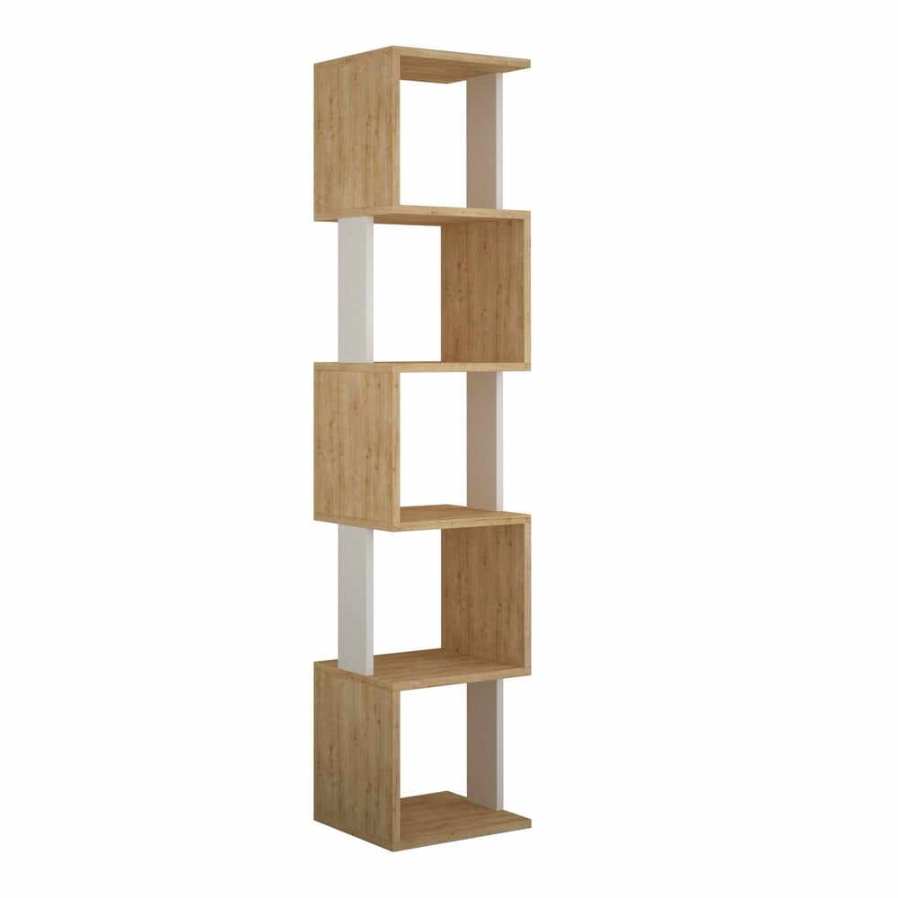 Bibliotecă albă/cu aspect de lemn de stejar 35x161 cm Piri – Kalune Design
