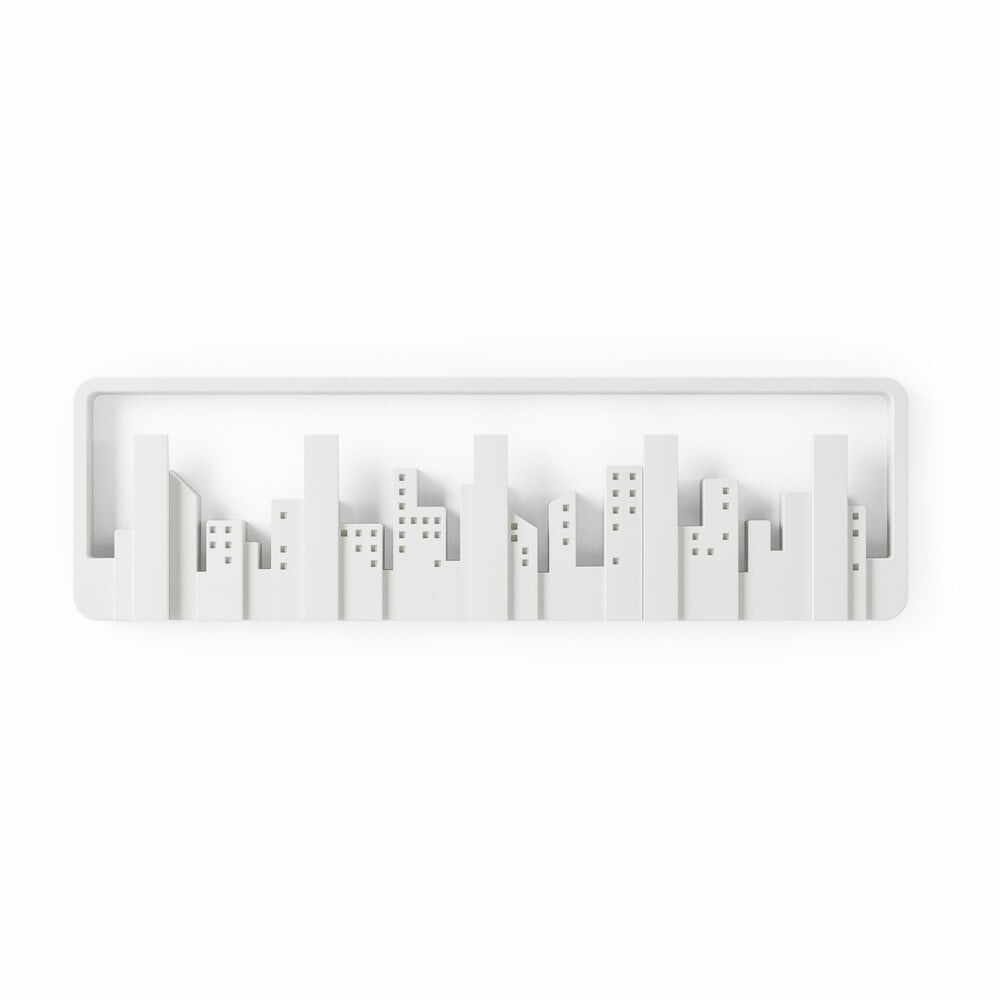 Cuier de perete alb din plastic Skyline – Umbra
