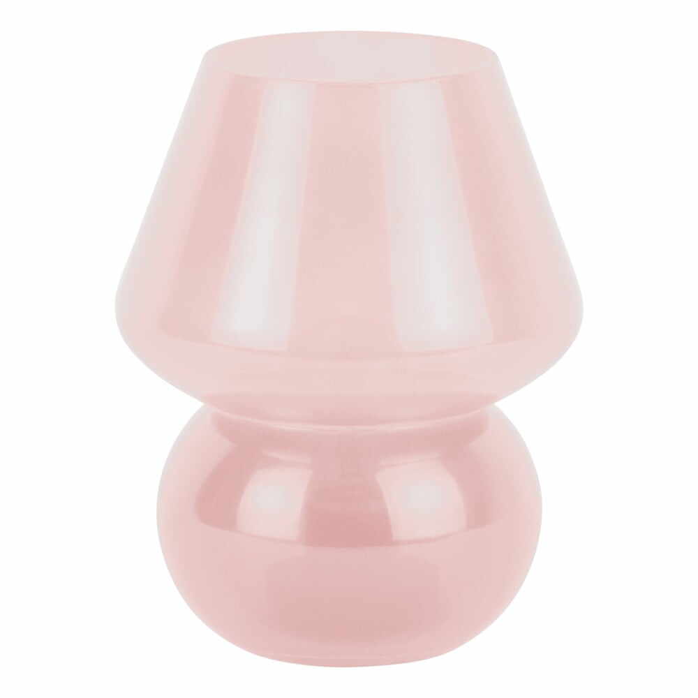 Veioză roz-deschis LED cu abajur din sticlă (înălțime 20 cm) Vintage – Leitmotiv