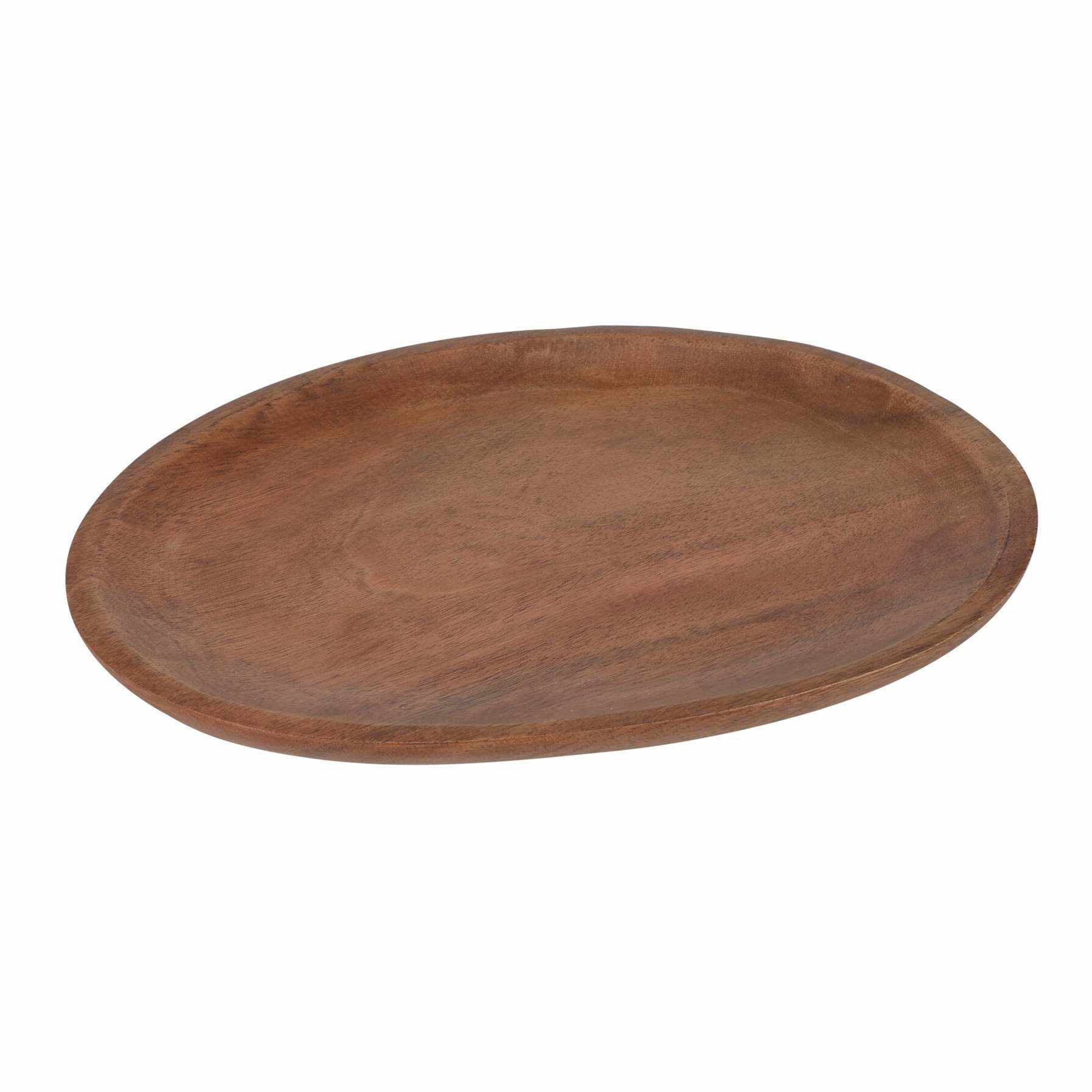 Platou oval Fine din lemn acacia 27x24 cm 