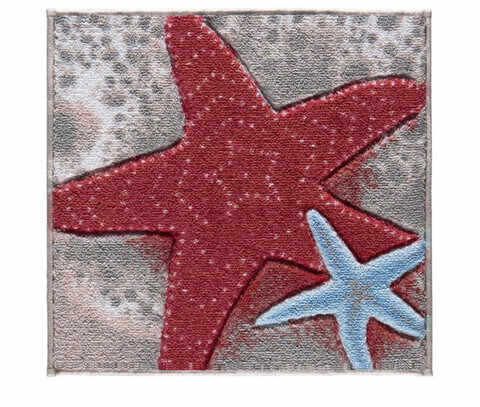 Covoraș de baie, Confetti, Sea Star, 50x57 cm, Poliamida, Coral
