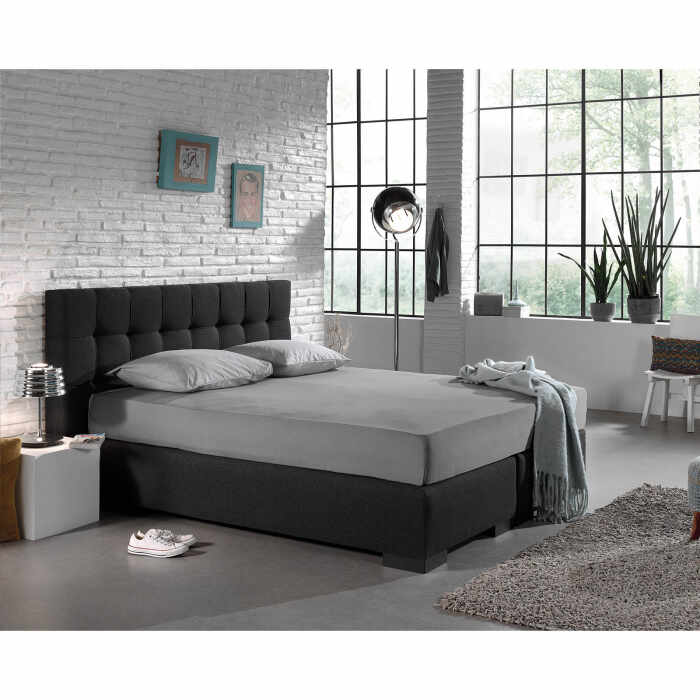 Cearsaf de pat dublu cu elastic Enkel, 140 x 200, gri