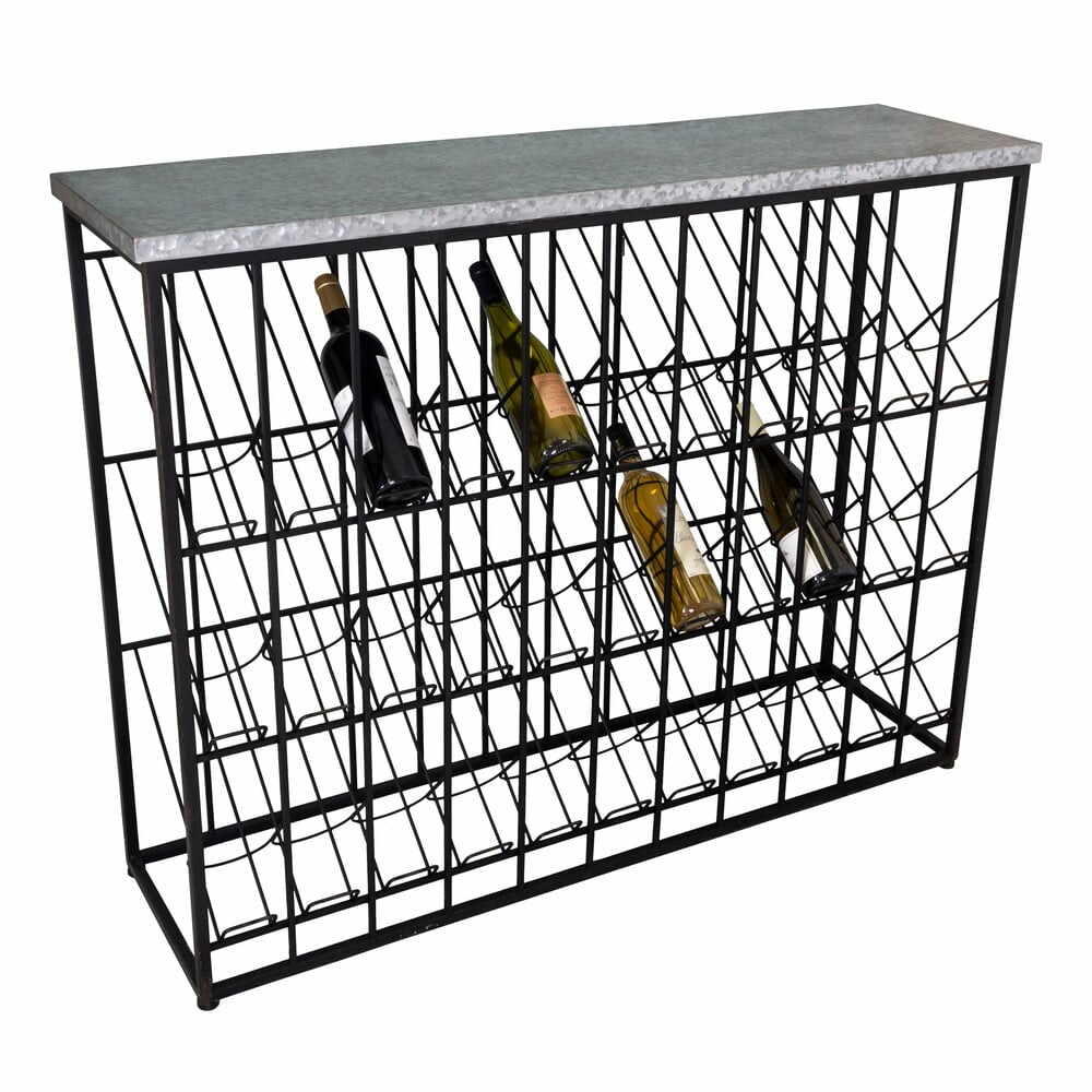 Raft pentru sticle de vin negru din metal număr sticle 30 – Antic Line