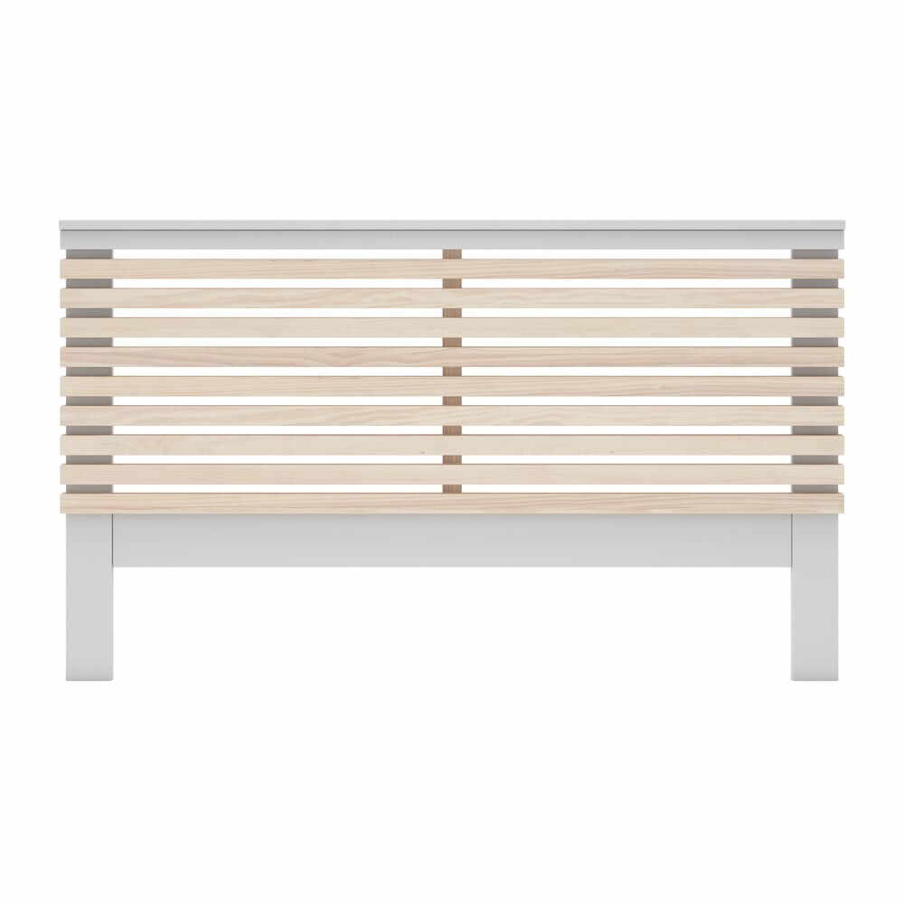 Tăblie de pat albă/în culoare naturală cu aspect de lemn de pin 146x100 cm Campus – Marckeric