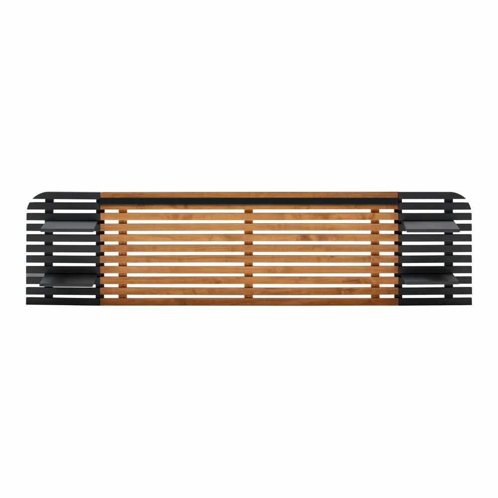 Tăblie de pat neagră/în culoare naturală din lemn masiv de pin 240x62 cm Dimas – Marckeric