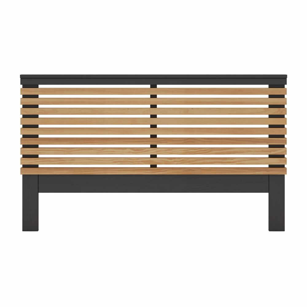 Tăblie de pat negru/natural din lemn masiv de pin 146x100 cm Lavis – Marckeric