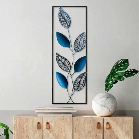 Decoratiune de perete, Leaf, Metal, Dimensiune: 32 x 90 cm, Multicolor