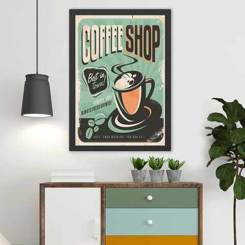 Tablou decorativ, Coffee Shop (55 x 75), MDF , Polistiren, Multicolor